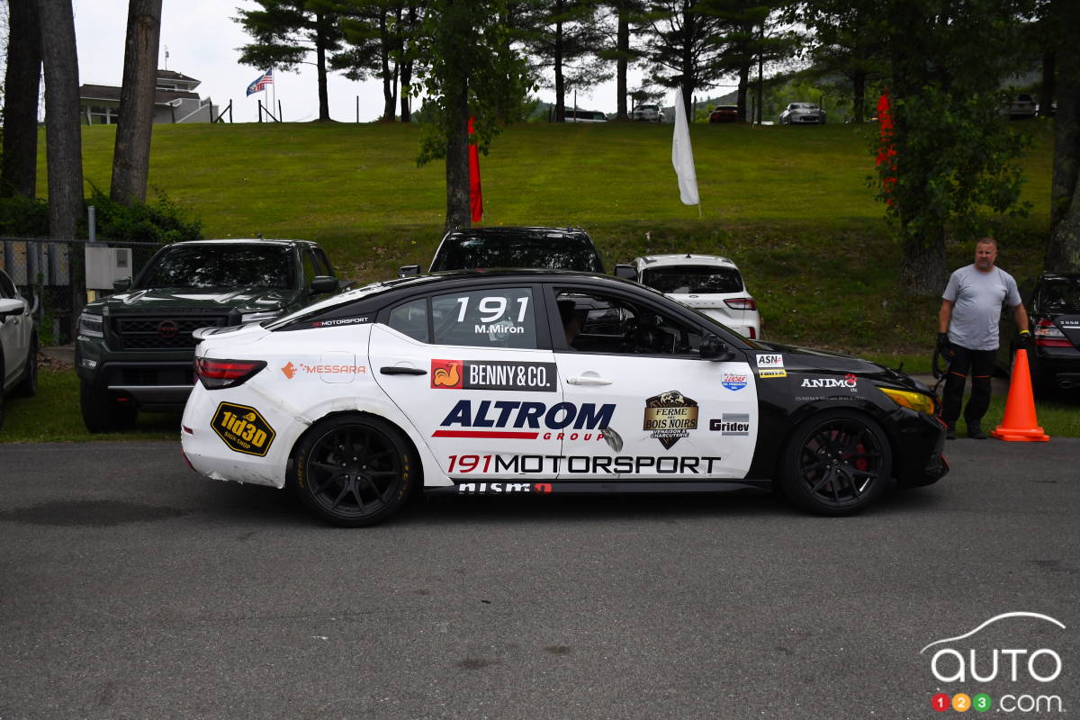 La Nissan Sentra de Mathieu Miron, gagnant des deux courses de la série ce weekend, au Connecticut