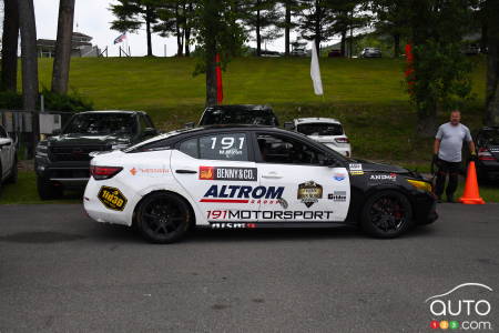 The Nissan Sentra belonging to Mathieu Miron, winner of both the weekend's races in Connecticut