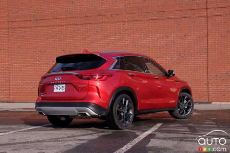 2020 Infiniti QX50, three-quarters rear