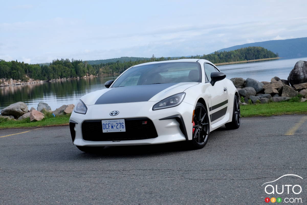 La Toyota GR86, à l'entrée du Cabot Trail