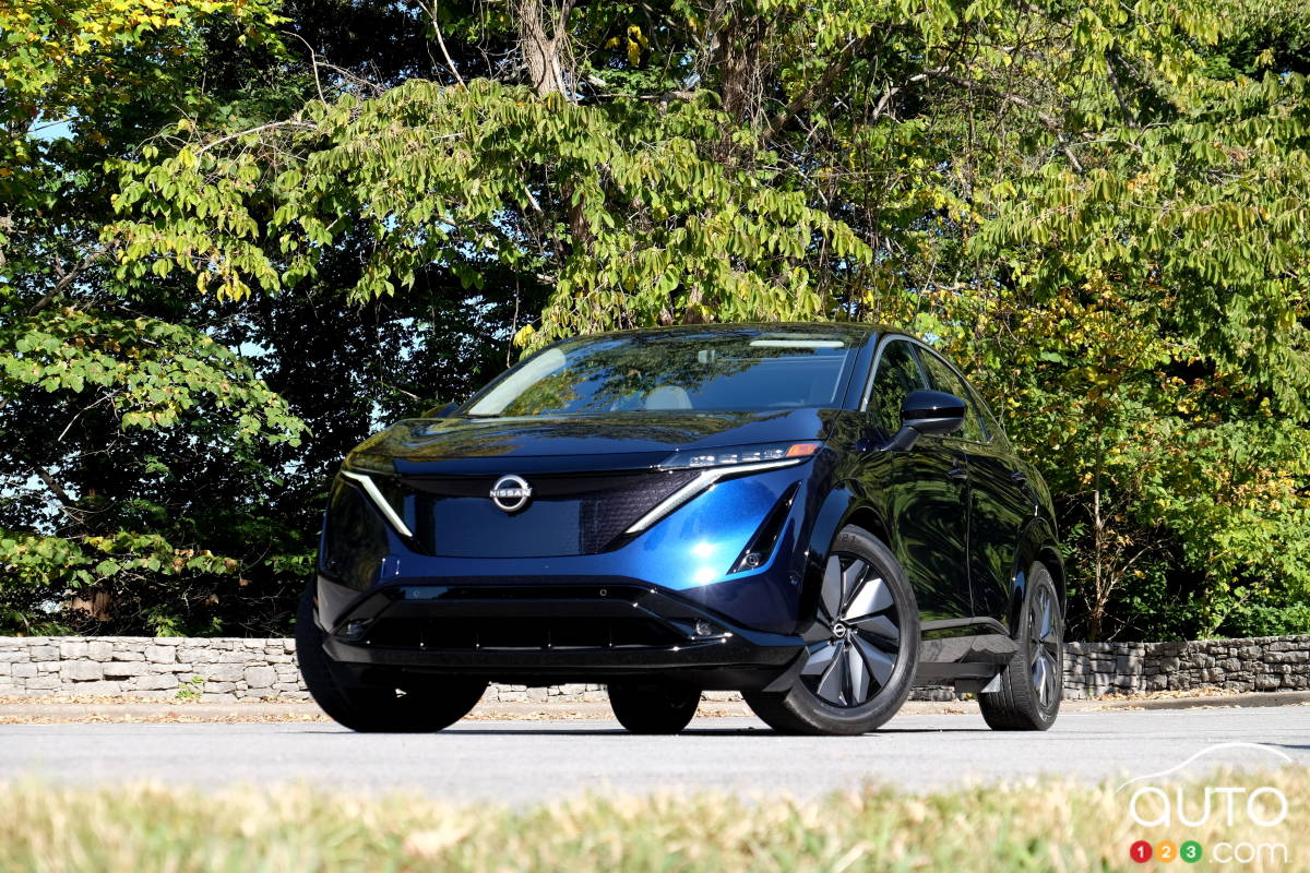 Nissan Ariya 2023, trois quarts avant
