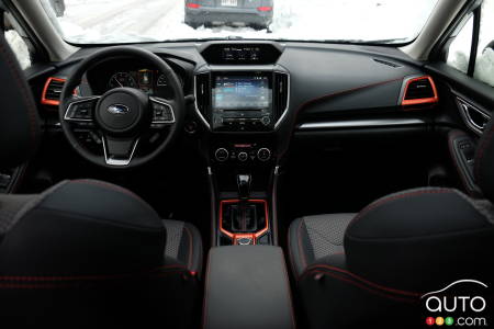 The interior of the 2021 Subaru Forester Sport