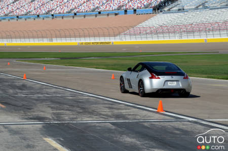 A 2020 Nissan 370Z  50th anniversary on the track in Las Vegas
