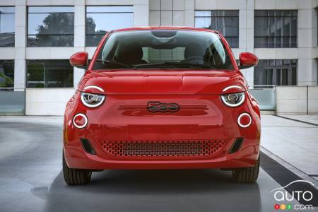 The 2024 Fiat 500e (Red) Edition, front