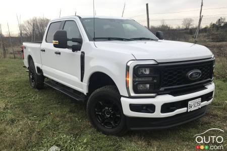The 2023 Ford F-150 Super Duty truck, not a small affair.