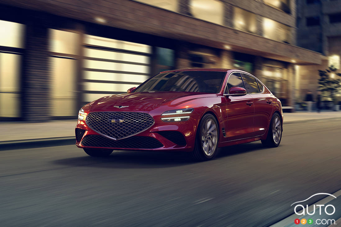 Genesis G70 2022, trois quarts avant