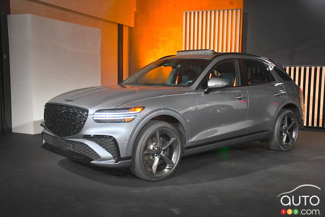2026 Genesis GV70, three-quarters front