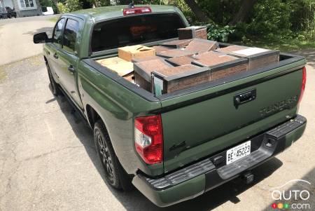 The 2021 Toyota Tundra CrewMax SR5, helping with the move