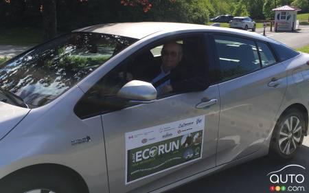 Yours truly, at the wheel of the Toyota Prius Prime