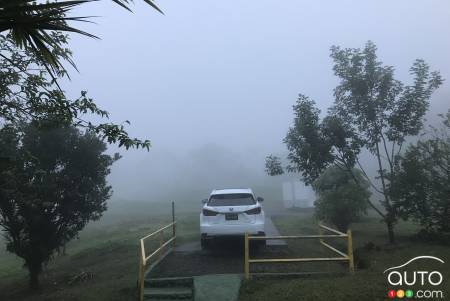 Le Lexus RX, dans le brouillard