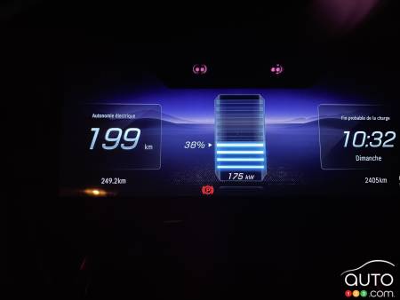 Reading the remaining range in an electric vehicle