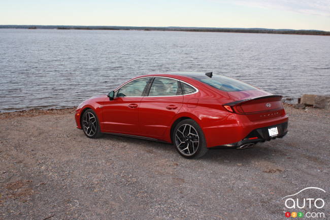 2021 Hyundai Sonata N Line, three-quarters rear
