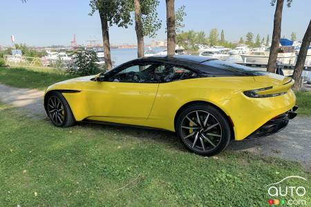 2020 Aston Martin DB11, three-quarters rear