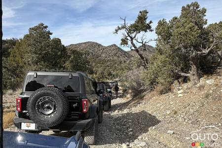 Ford Broncos, en route to off-roading