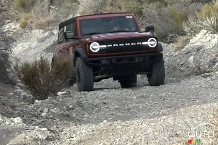 A Ford Bronco, on the trail