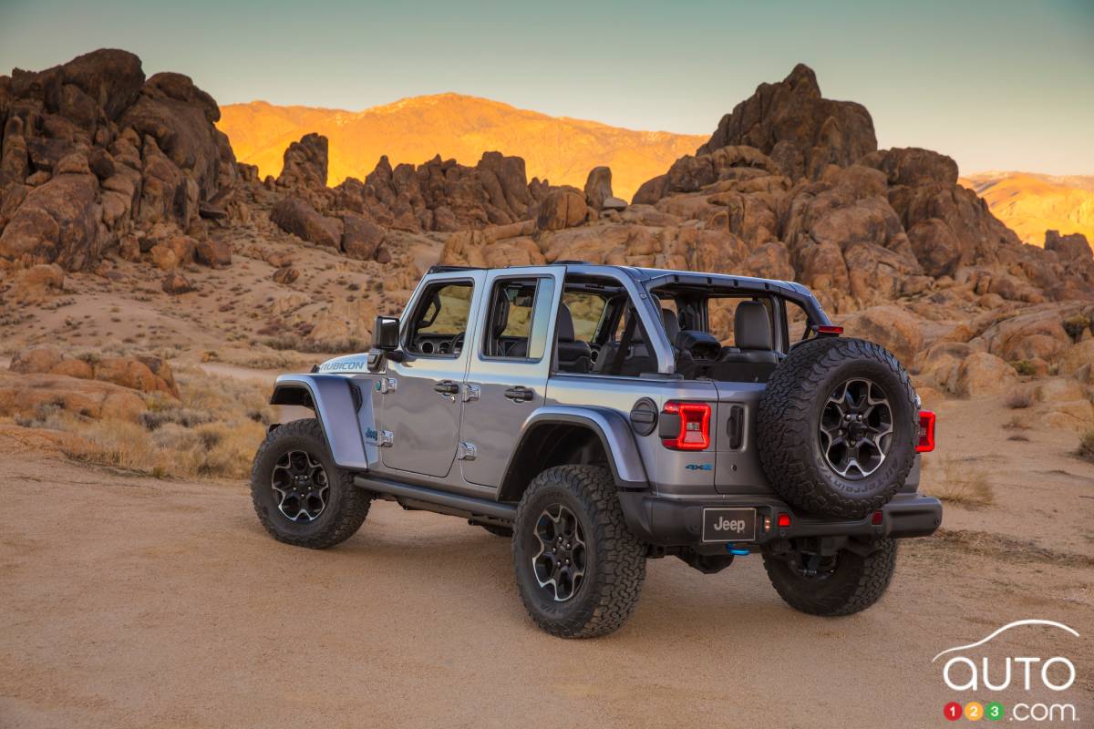Jeep Wrangler 4xe 2021, trois quarts arrière