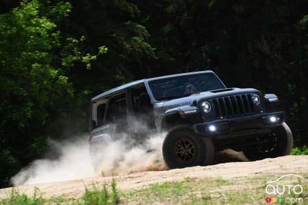 Jeep Wrangler with Xtreme Recon package, three-quarters front