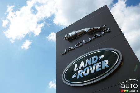 Signage at a Jaguar Land Rover dealership