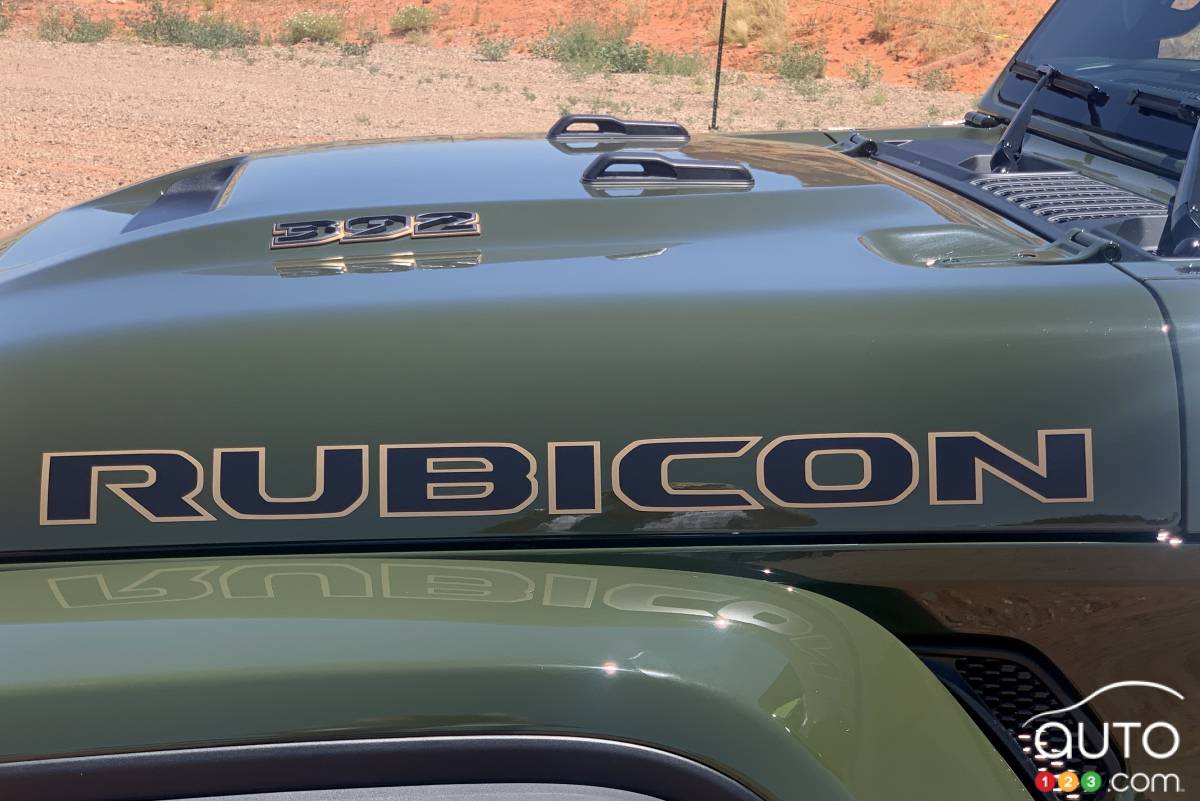 Logo Rubicon sur le Jeep Wrangler 2024