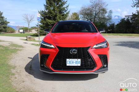 Front of the 2023 Lexus NX 350 F Sport