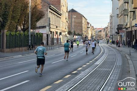 A marathon underway, in Zagreb
