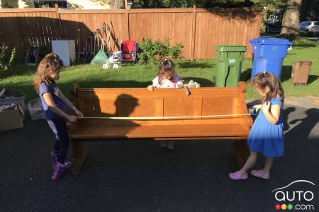 Church pew destined for the rear hold of the 2020 Toyota C-HR