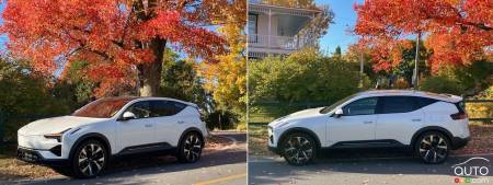 The 2025 Polestar 3, on a pretty fall day