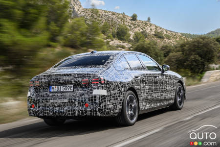 BMW i5 on the road