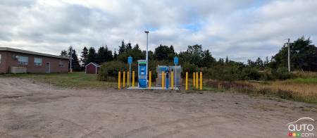 An EV charging station in Newfoundland