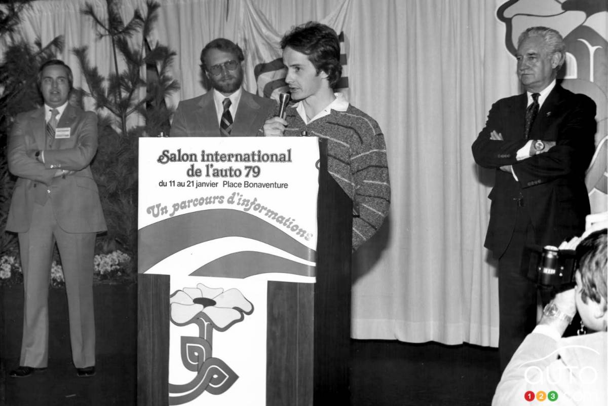Gilles Villeneuve au salon, en 1979
