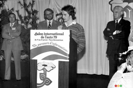 Gilles Villeneuve au salon, en 1979