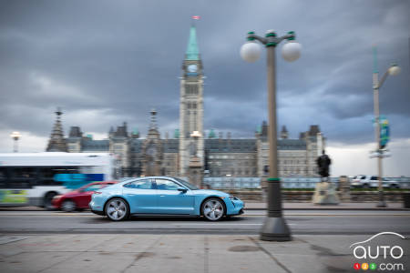 The Porsche Taycan 4S, in Ottawa