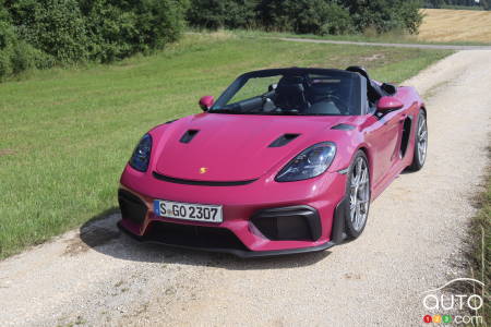 The new 2024 Porsche 718 Boxster Spyder RS, front