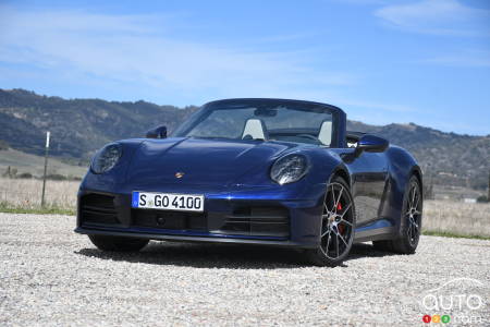 The 2025 Porsche 911 Carrera S, cabriolet version, front