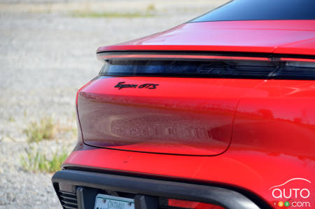 2022 Porsche Taycan GTS with logo on back