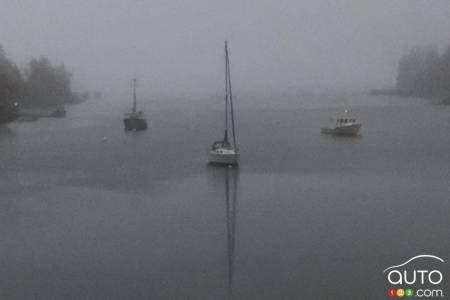 To wrap things up, a soothing image of sailboats in Nova Scotia, captured from the window of the QX50