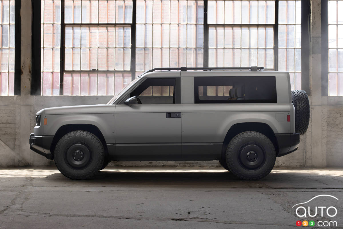 La camionnette électrique de Slate Auto, de profil