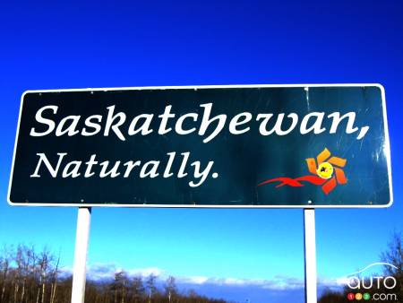 Saskatchewan welcome sign