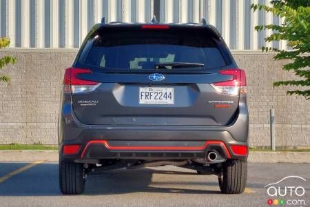 The rear of 2023 Subaru Forester Sport
