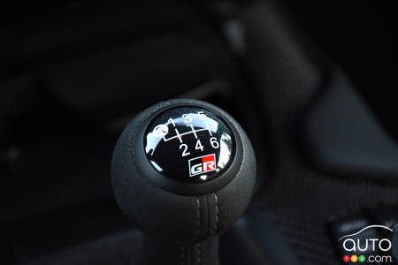 Gear shifter in the Toyota GR Supra