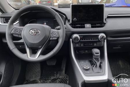The steering wheel of 2023 Toyota RAV4 Woodland