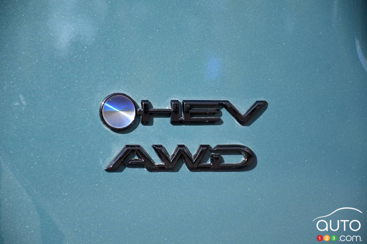 Toyota RAV4 Woodland 2026, écusson hybride