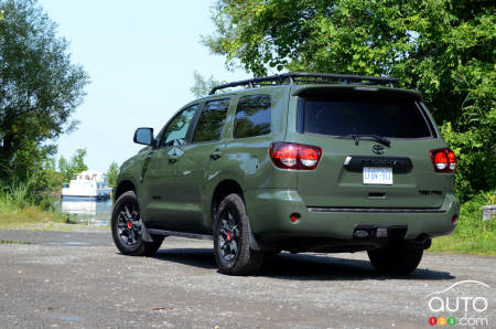2020 Toyota Sequoia TRD Pro, three-quarters rear
