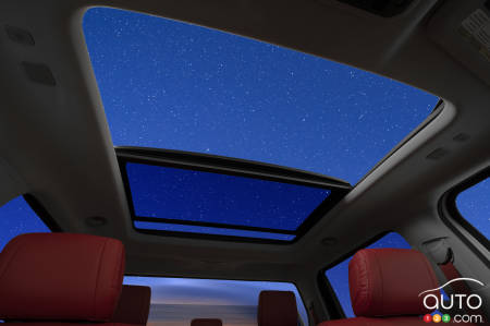 Full image of the Tundra's optional panoramic sunroof