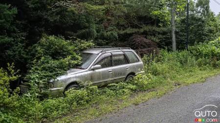 Abandoned wagon in Fukushima, Japan