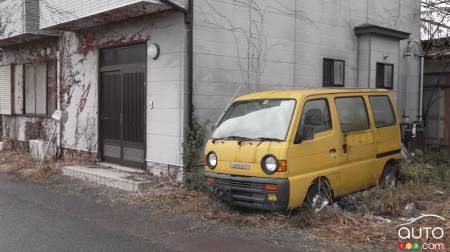 Abandoned van in Fukushima, Japan