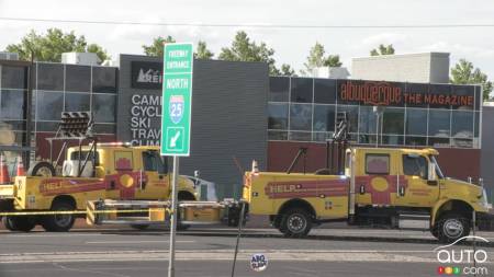 Scène d'un accident mortel à Albuquerque, au Nouveau-Mexique