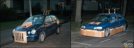 Des boîtes en carton et du ruban adhésif pour « tuner » des voitures!