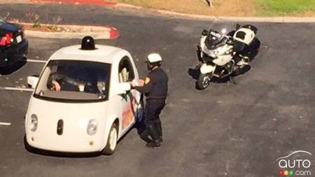 A Google self-driving car stopped by police for driving too slowly!