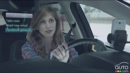 RayGo: Text and drive with both hands on the wheel!